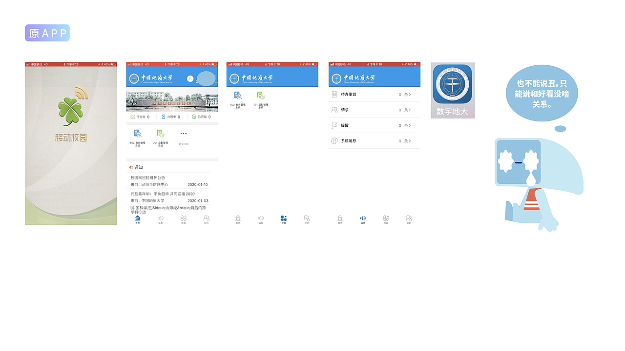CUG APP 数字地大APP优化再设计（图ZMjQ2MDcwMTk2） - APP界面 - 站酷设计师卡带子原创素材 - 站酷ZCOOL