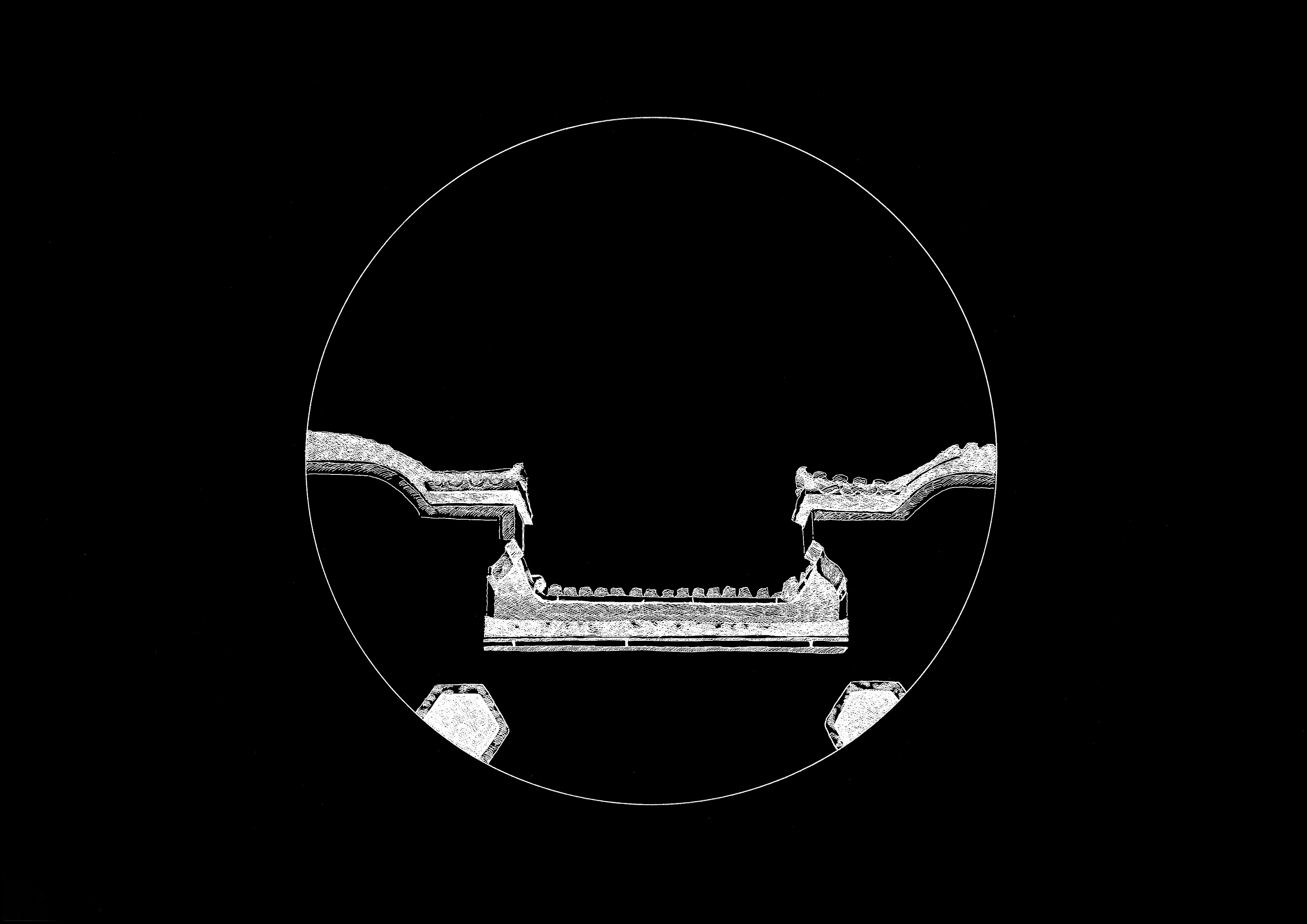 古建筑的黑白艺术