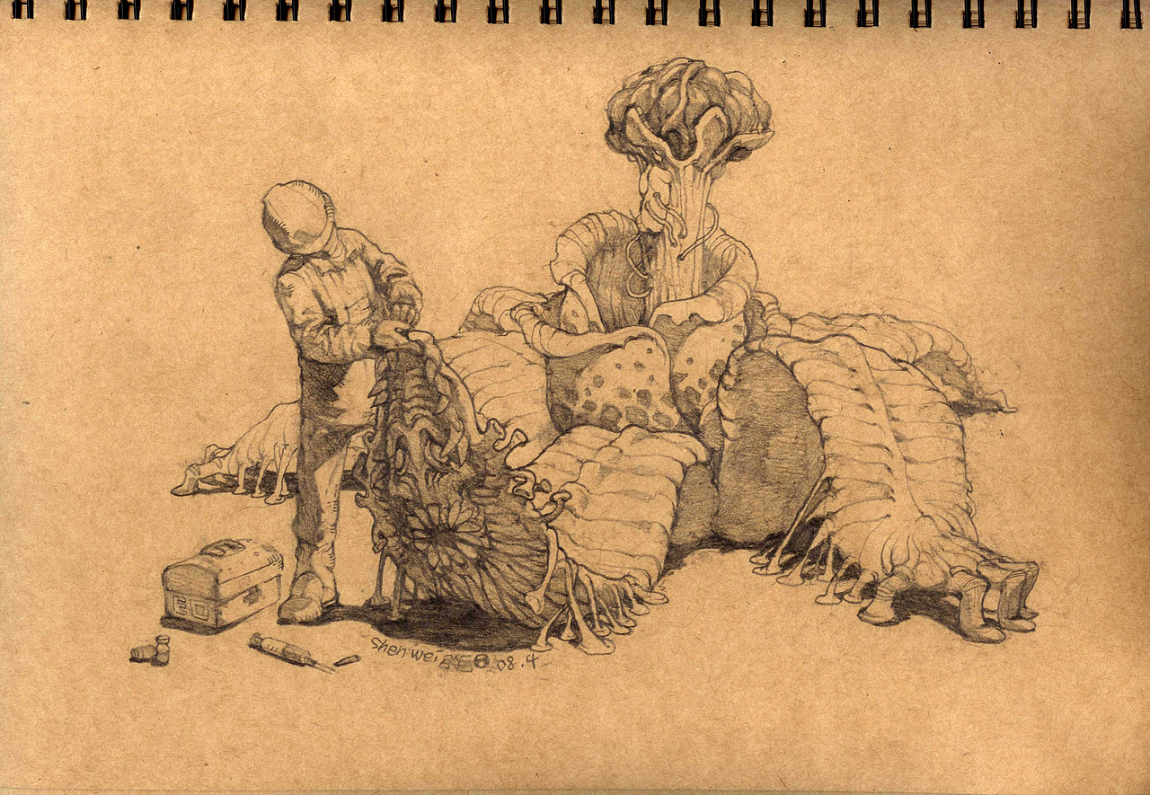 植物人系列创作|插画|创作习作|饿狼首_原创作品-站酷zcool