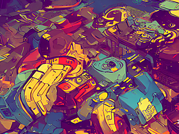 #AI創(chuàng)作實驗室#貓，抽象，機器，圖形，卡通，圖標