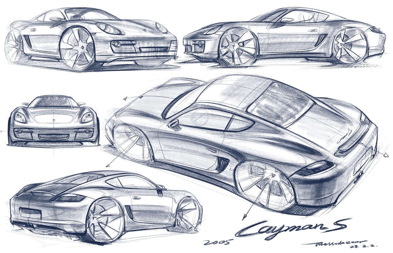 2005 保时捷 cayman S草图