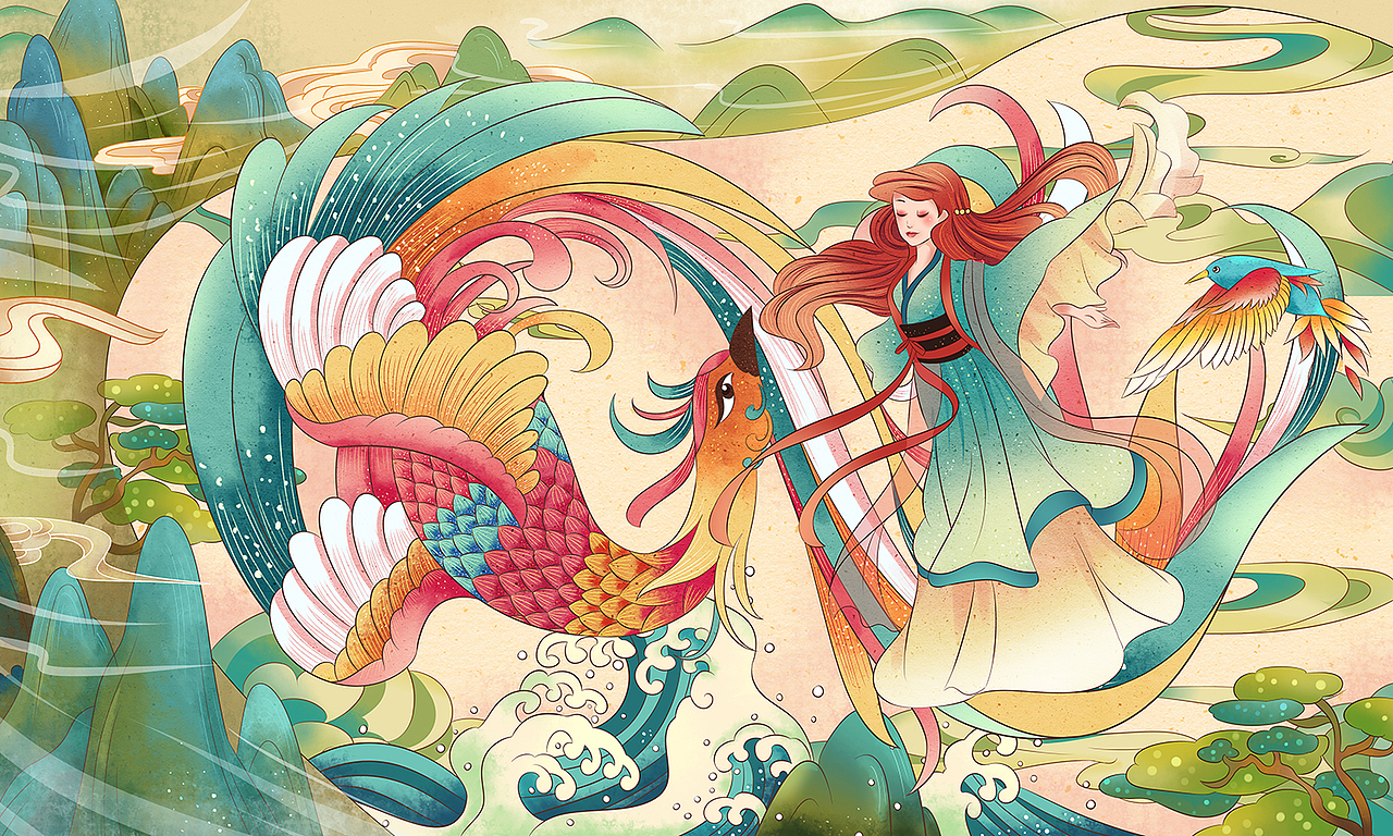 中国风四大神兽遇上迪士尼公主