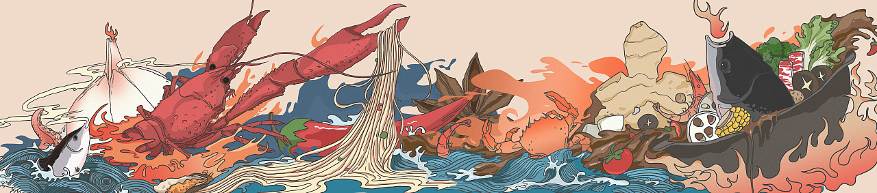 餐饮品牌插画设计（已商用）（图ZMjAwMTQzMjk2） - 商业插画 - 站酷设计师银河蘑菇汤原创素材 - 站酷ZCOOL