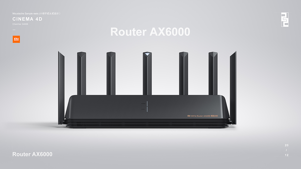 小米路由器AX6000 手表Color小方平-C4D【9-12月项目】