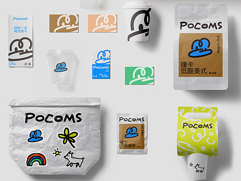 pocoms噗卡轻食品牌形象设计