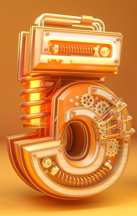 c4d金属质感 金属字 机械字_aimlu-站酷zcool