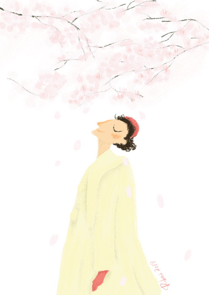 赏樱花（图ZMTUwNzM4MjEy） - 商业插画 - 站酷设计师贝心插画原创素材 - 站酷ZCOOL