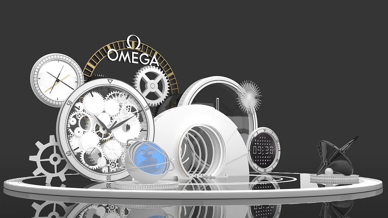 Omega手表机场展示