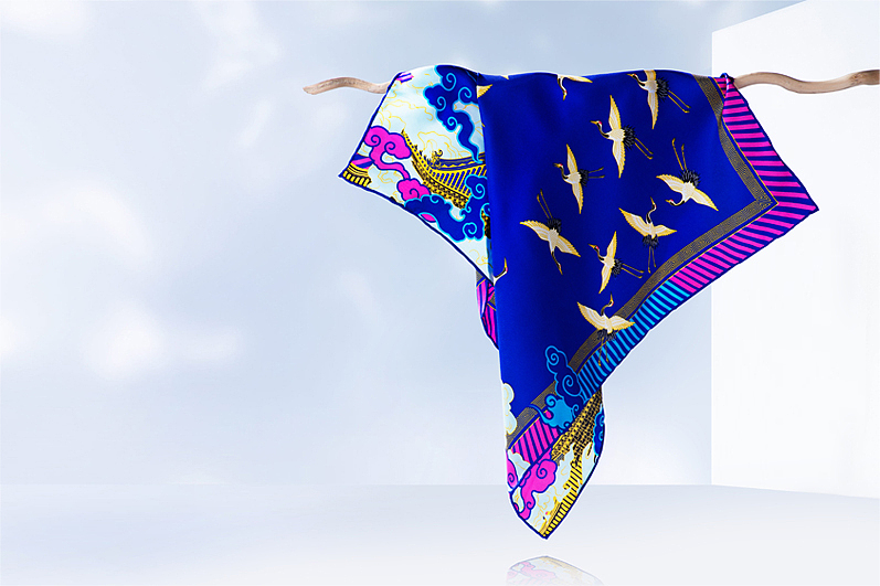 国馆原创 瑞鹤丹青·丝巾（图ZODkzNDcwMDQ=） - 生活用品 - 站酷设计师Trouver原创素材 - 站酷ZCOOL