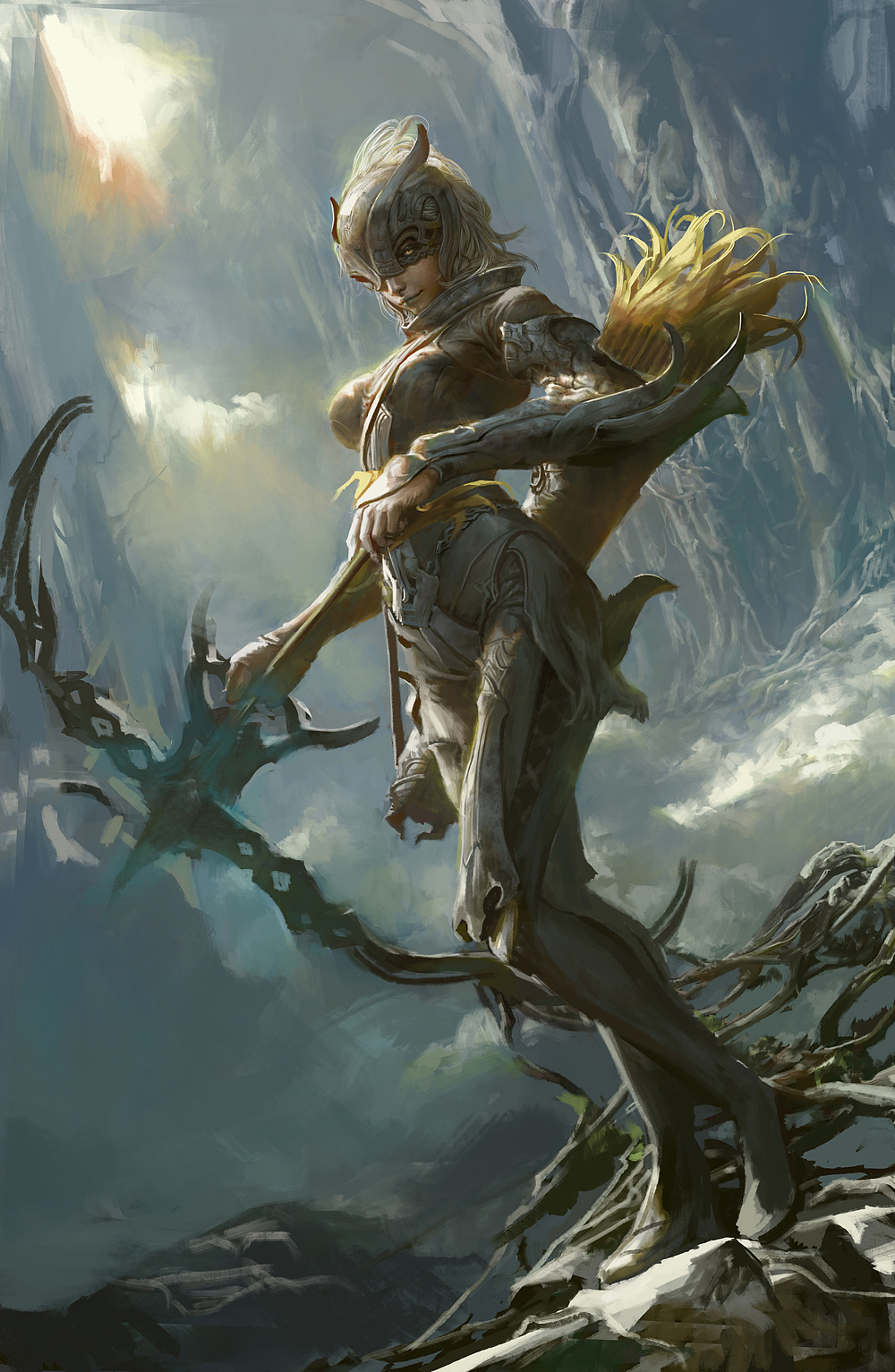 钟风华《女射手》步骤图分享（图ZMTEzNjI5NTc2） - 游戏原画 - 站酷设计师艺数绘CG原创素材 - 站酷ZCOOL