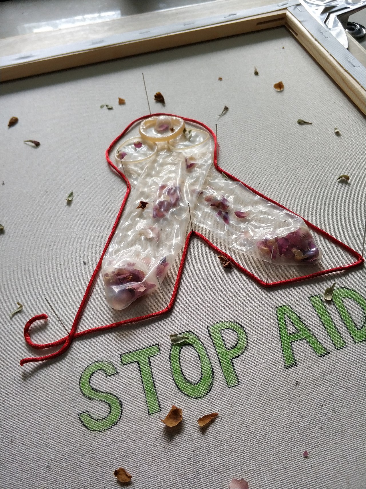 预防艾滋病手工作品图片