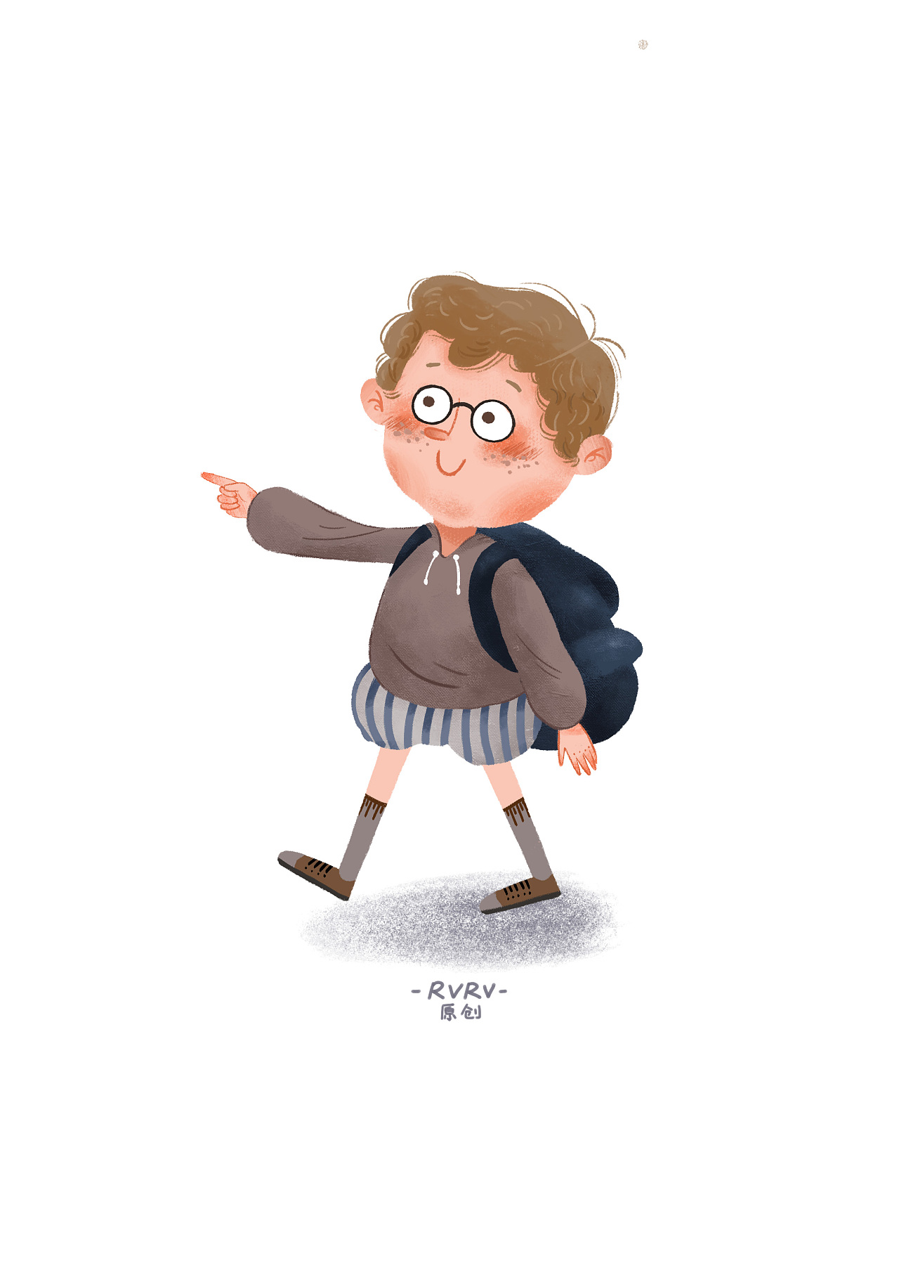 背上小书包,开学呢|插画|儿童插画|z59521906 - 原创作品 - 站酷