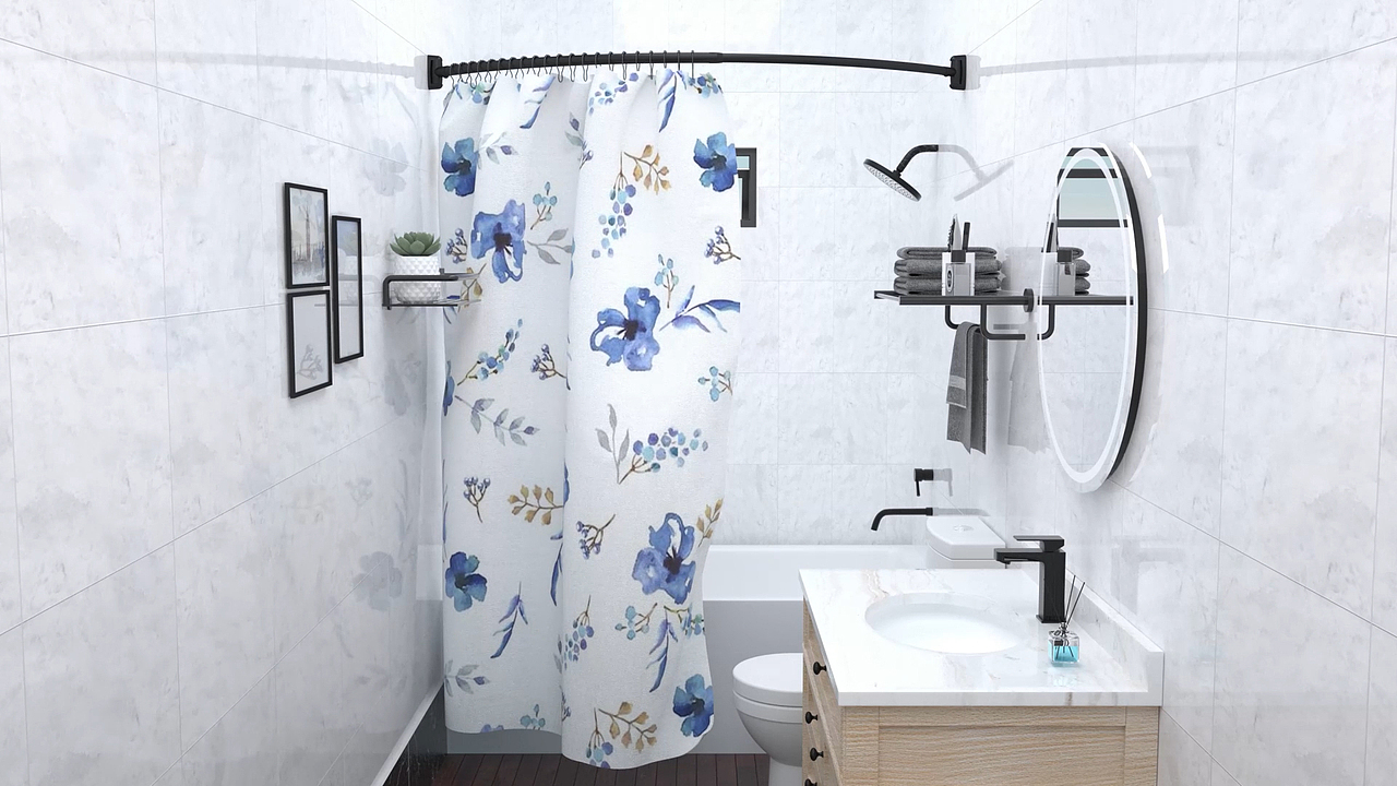 亞馬遜-浴簾桿（視頻）（圖ZMjgxNjk1MjAw） - 電商 - 站酷設(shè)計師一只野生小美工原創(chuàng)素材 - 站酷ZCOOL