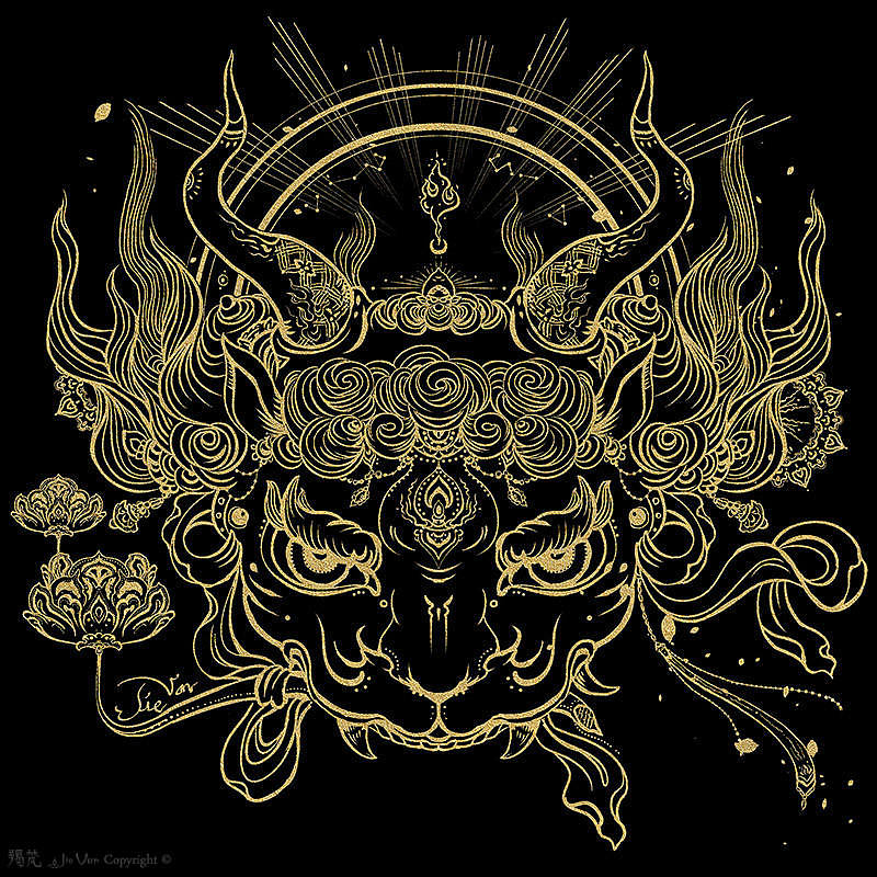 金描幻獸系列（图ZMTIyMTg4ODky） - 艺术插画 - 站酷设计师羯梵原创素材 - 站酷ZCOOL