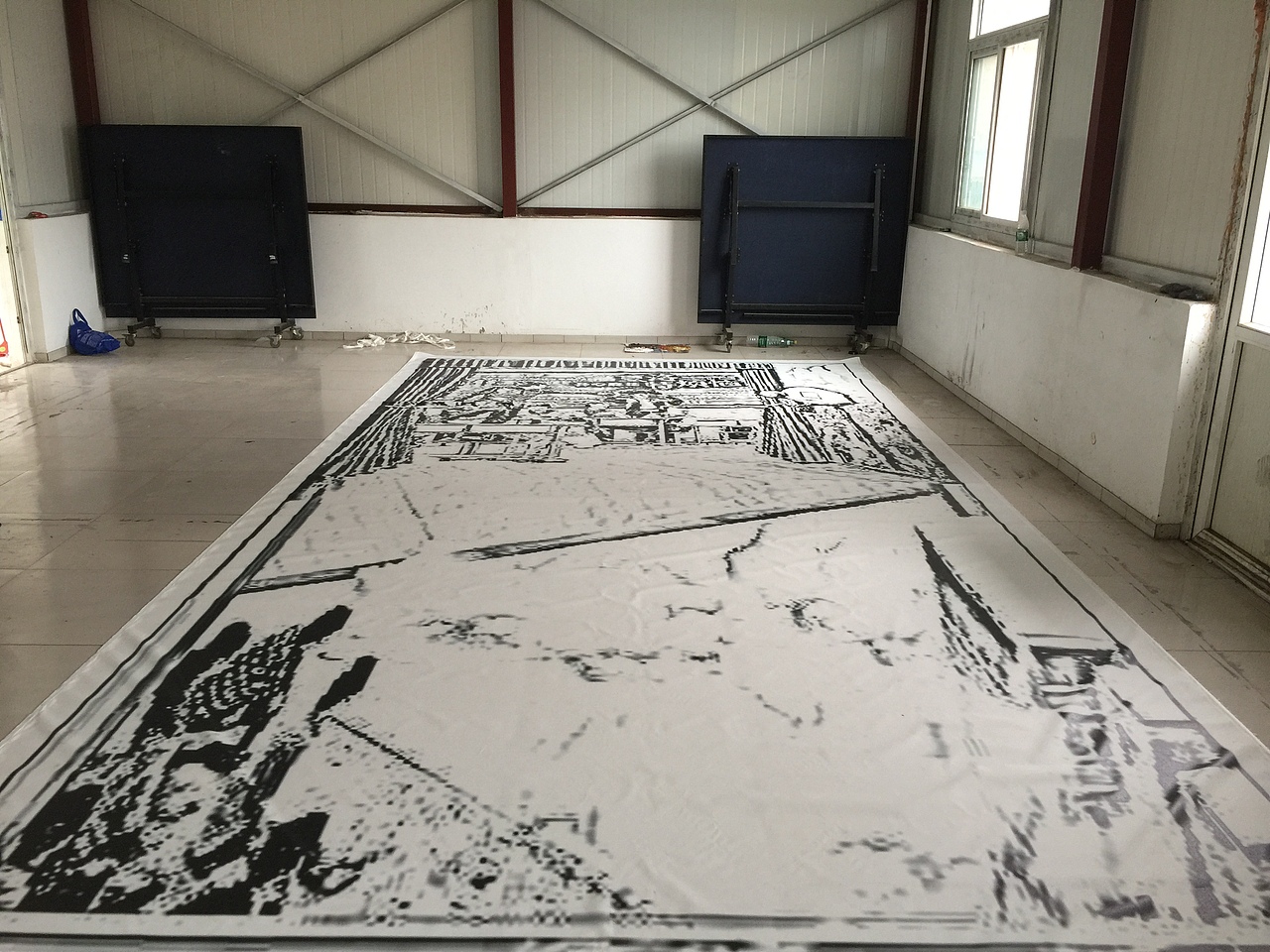 上海影视宣传阵地《夏洛特烦恼》墙地3D立体画彩绘