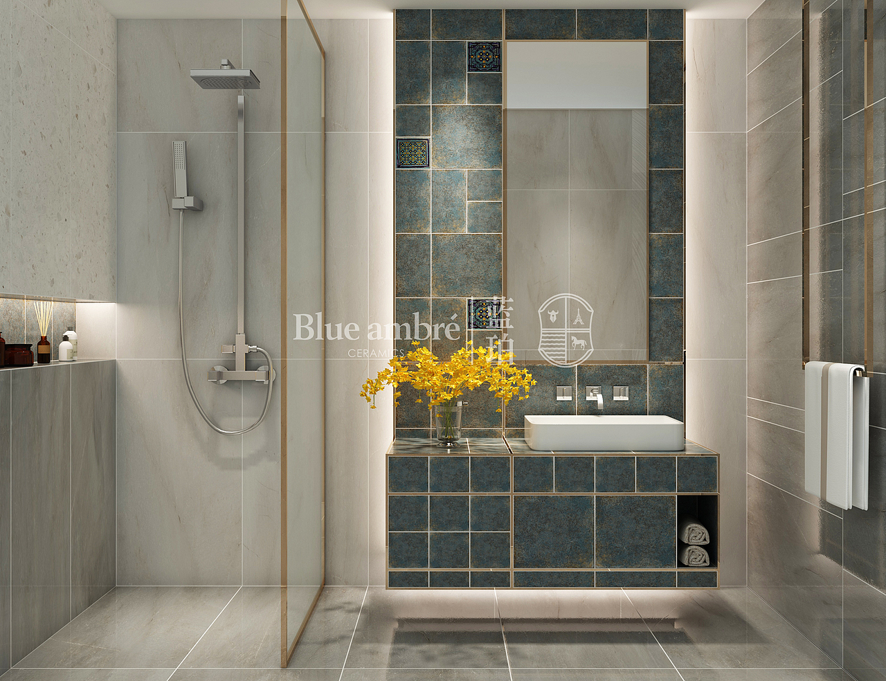 蓝珀瓷砖A系列空间效果图（图ZMTYyODkwMzI4） - 家装设计 - 站酷设计师言兮之原创素材 - 站酷ZCOOL
