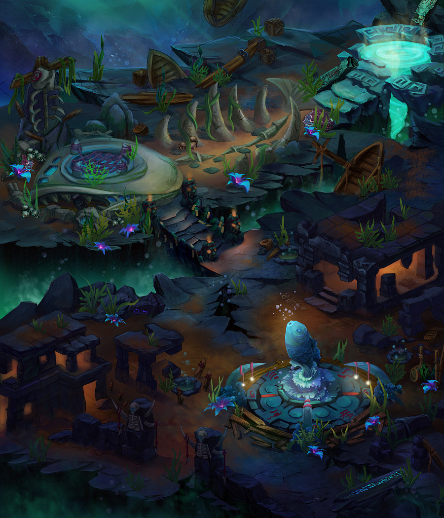 原创作品:婺江江底副本场景