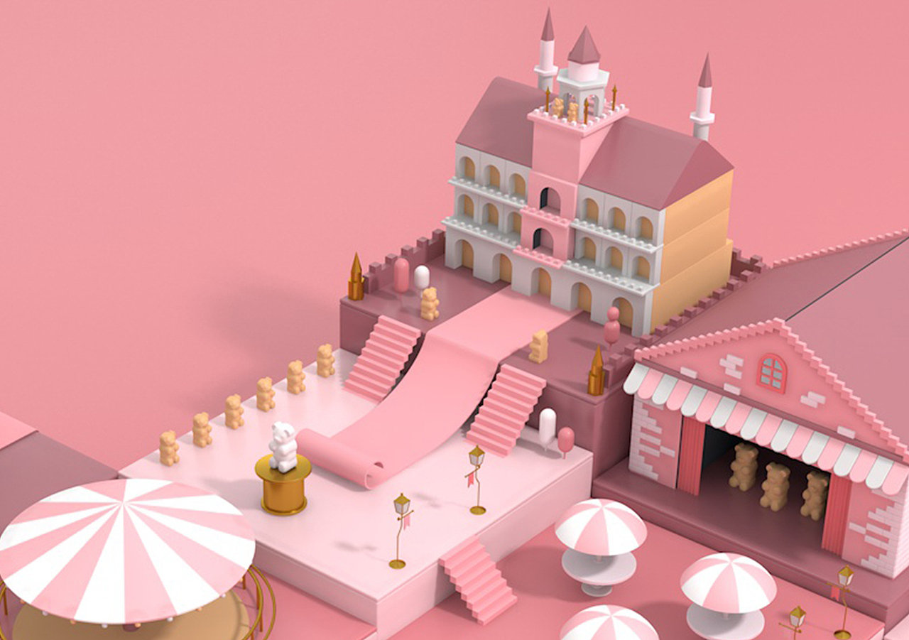 c4d游乐园场景建模