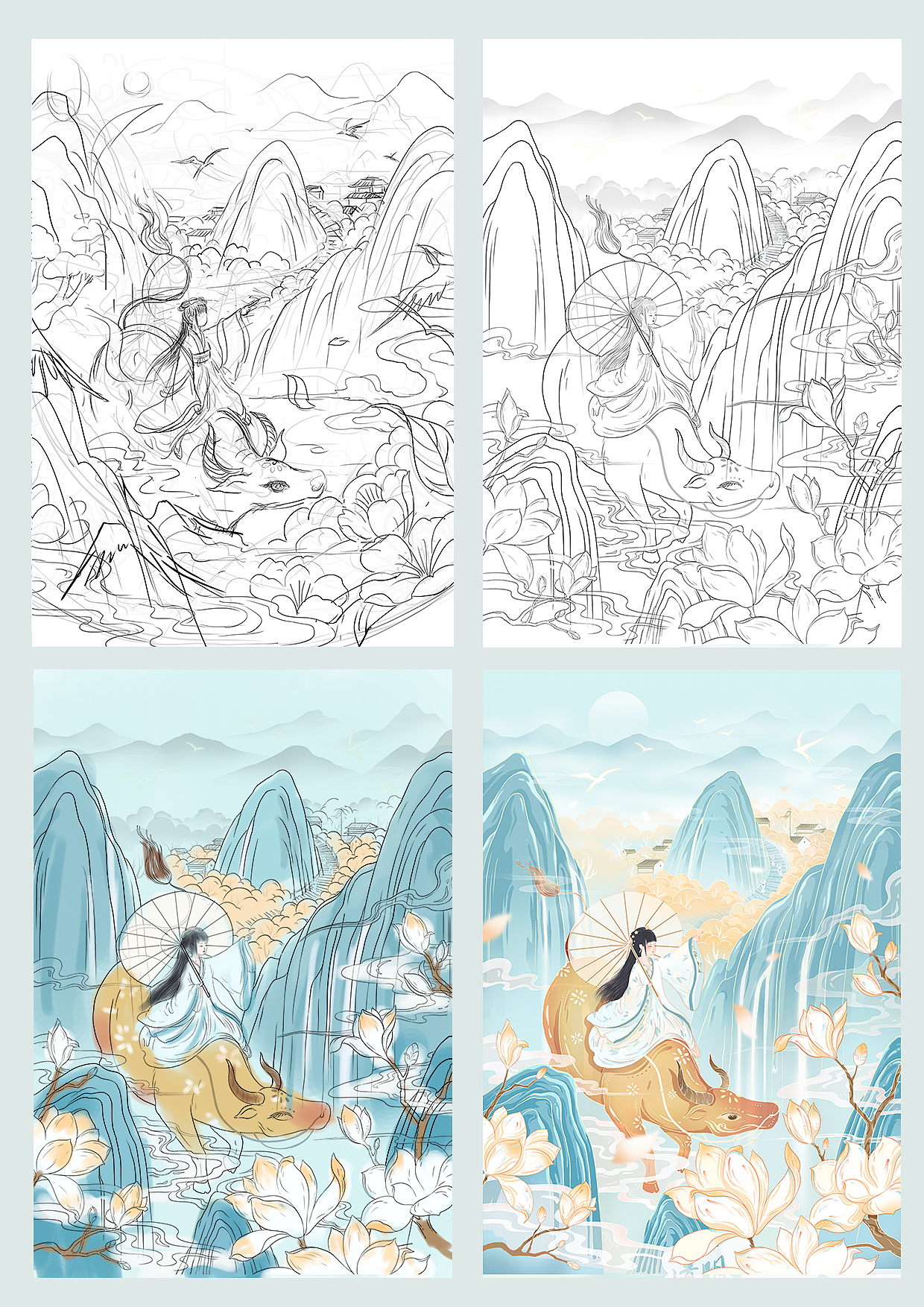 十三余节气2021-春（图ZMjUyMTI5NjM2） - 商业插画 - 站酷设计师胡言原创素材 - 站酷ZCOOL