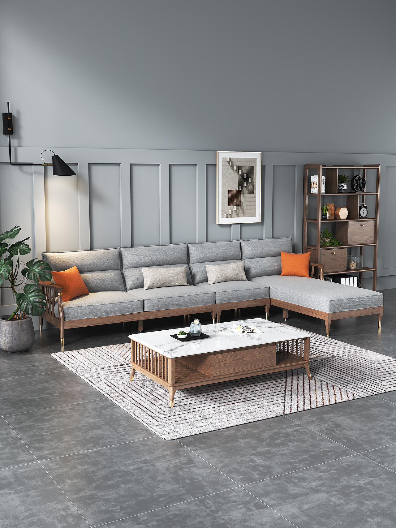 某电商家具产品渲染 - 实木沙发款（原木+梨花木）（图ZMjczNjMzNTY0） - 场景 - 站酷设计师氷奈冰丶瞬原创素材 - 站酷ZCOOL