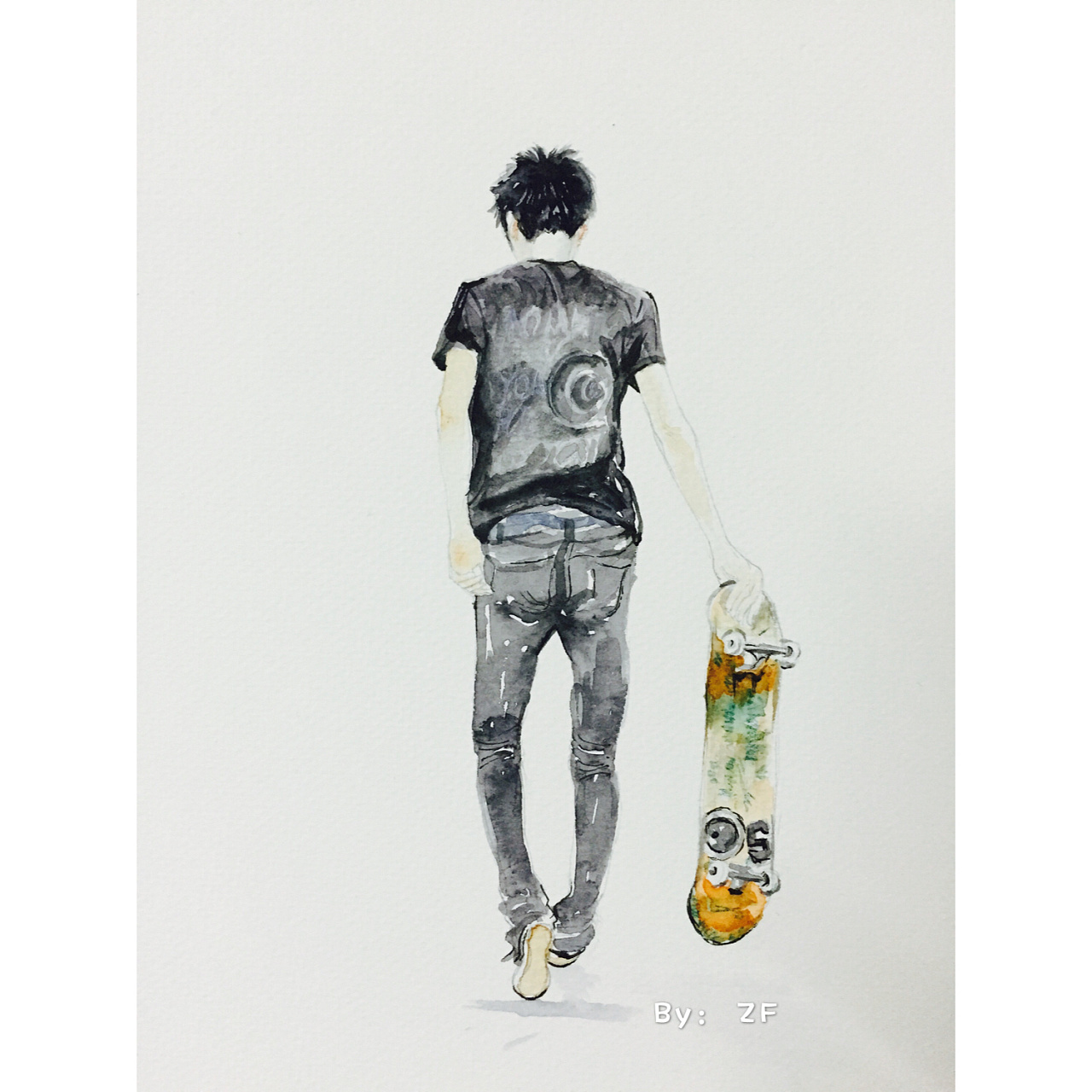 滑板小男神|插画|插画习作|株株zhou - 原创作品 - 站酷 (zcool)