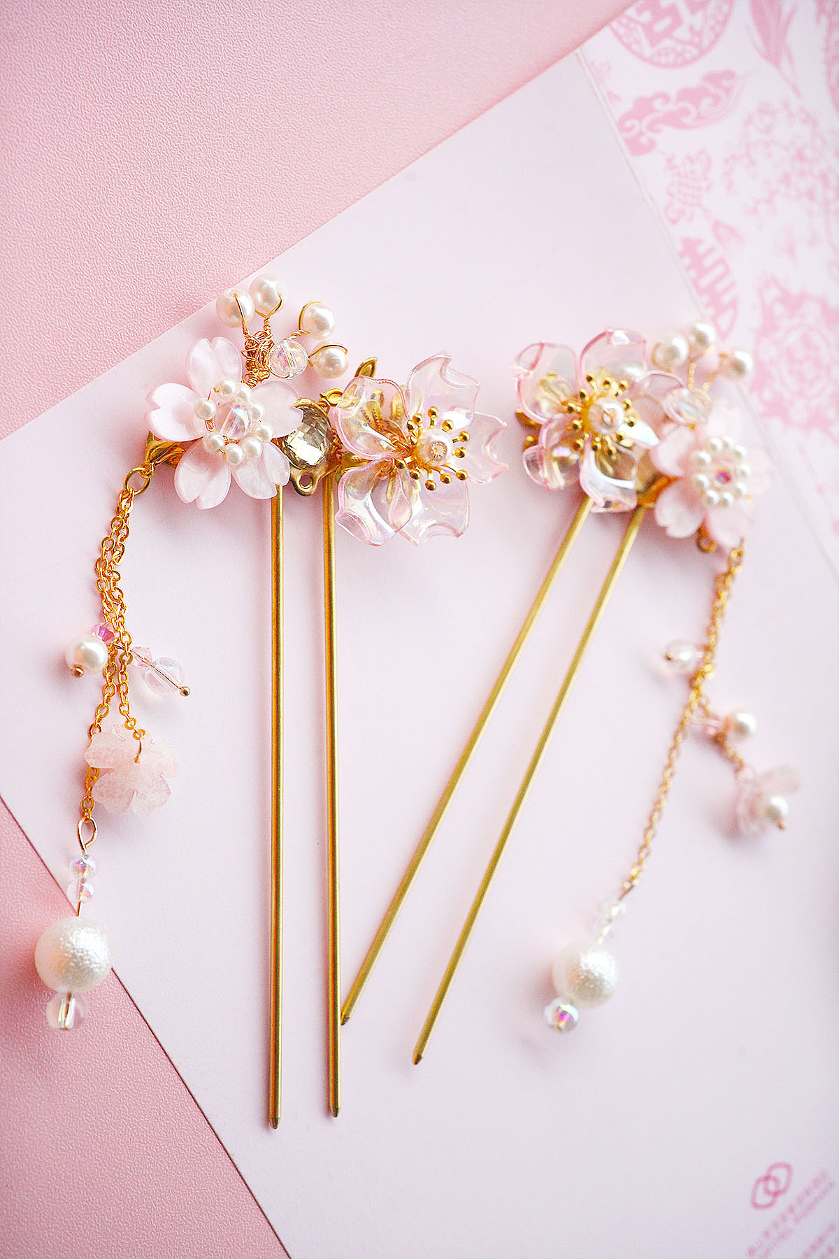 最近做的一对簪 (桃璃樱)