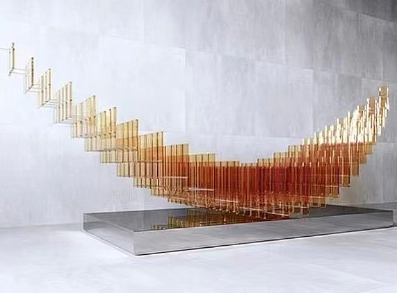 售楼处酒店大堂雕塑层叠透明亚克力装饰品艺术落地摆件