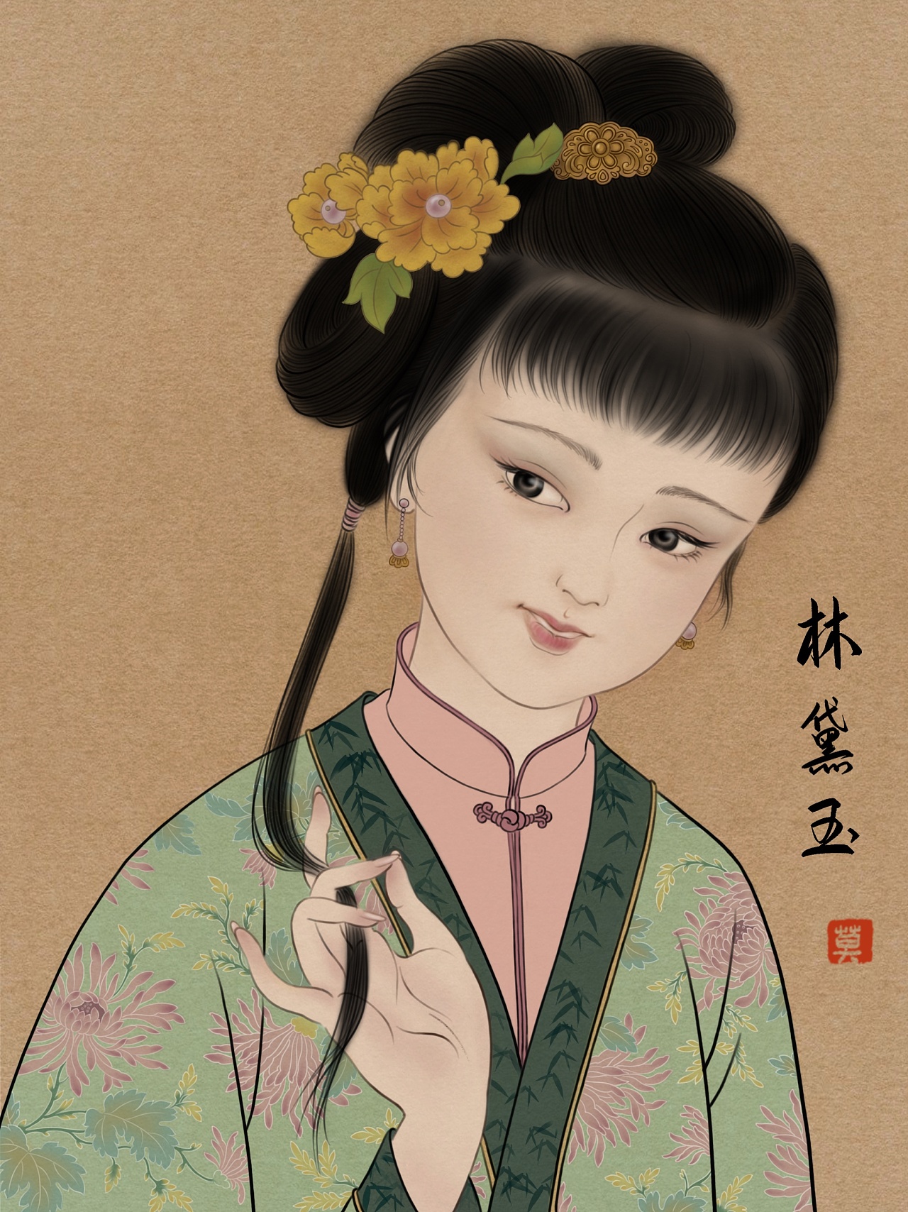 红楼梦群像之金陵十二钗文创插画