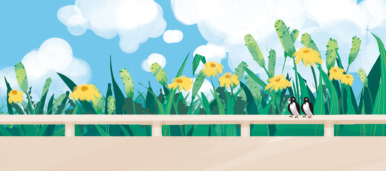 小花园里有很多狗尾巴草和蒲公英