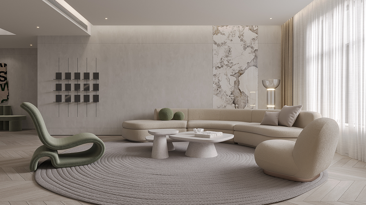 家装大平层奶油风