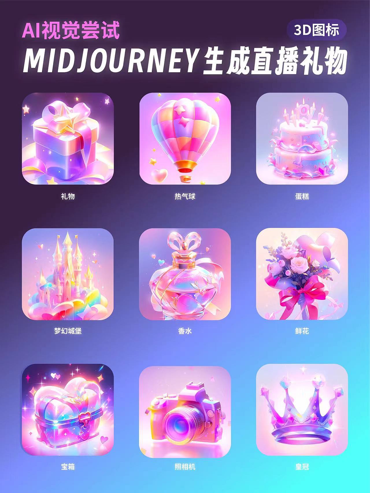 Midjourney生成直播礼物（图ZMzQ3ODUzNDgw） - AI作品 - 站酷设计师闪闪AI小屋原创素材 - 站酷ZCOOL