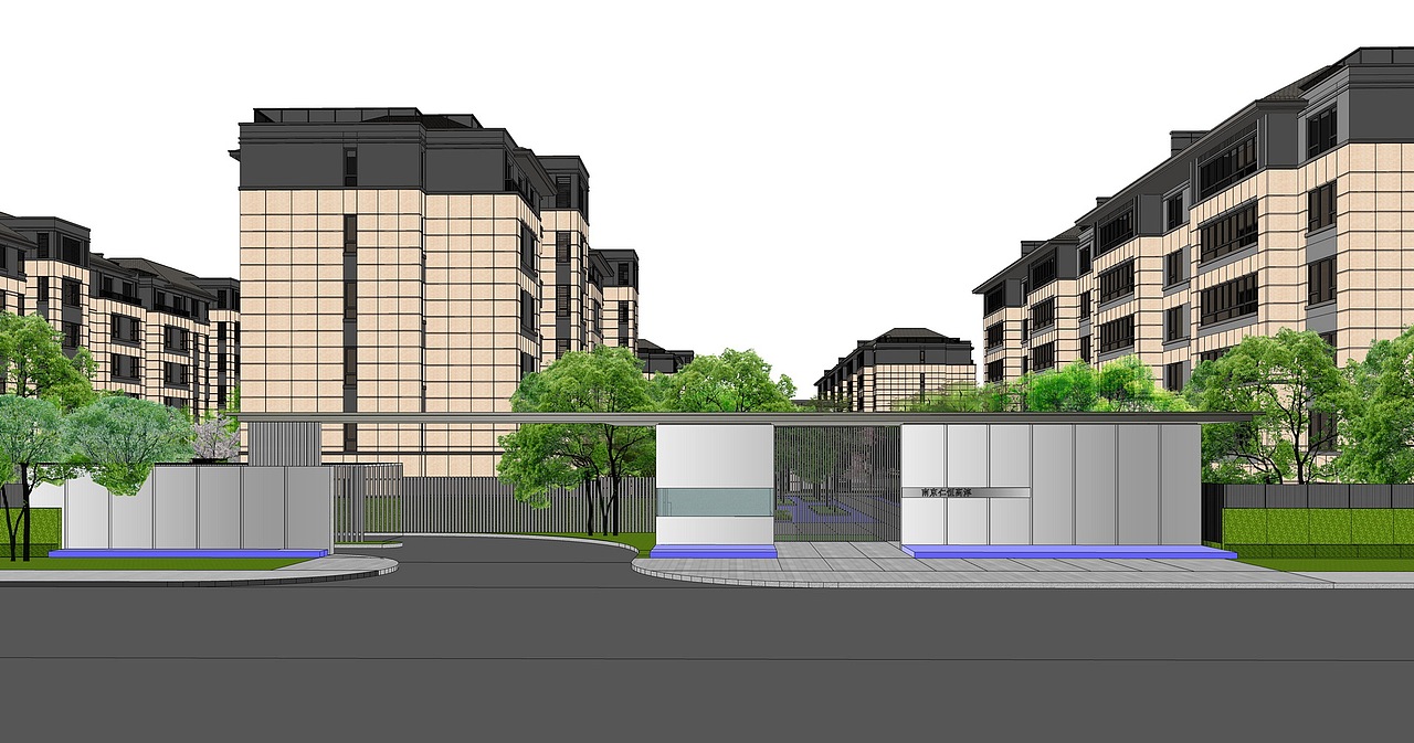 南京仁恒高淳大区景观su模型下载