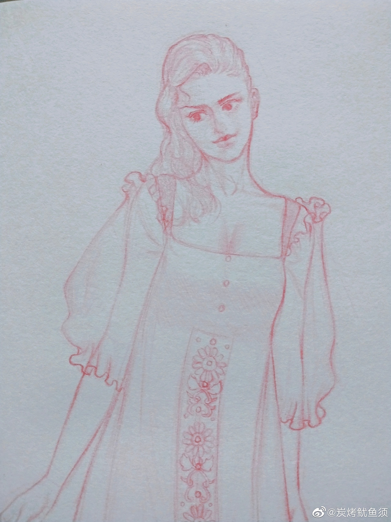 Russian girl wearing Sarafan（图ZMTU5ODk1ODgw） - 绘画 - 站酷设计师炭烤鱿鱼须原创素材 - 站酷ZCOOL