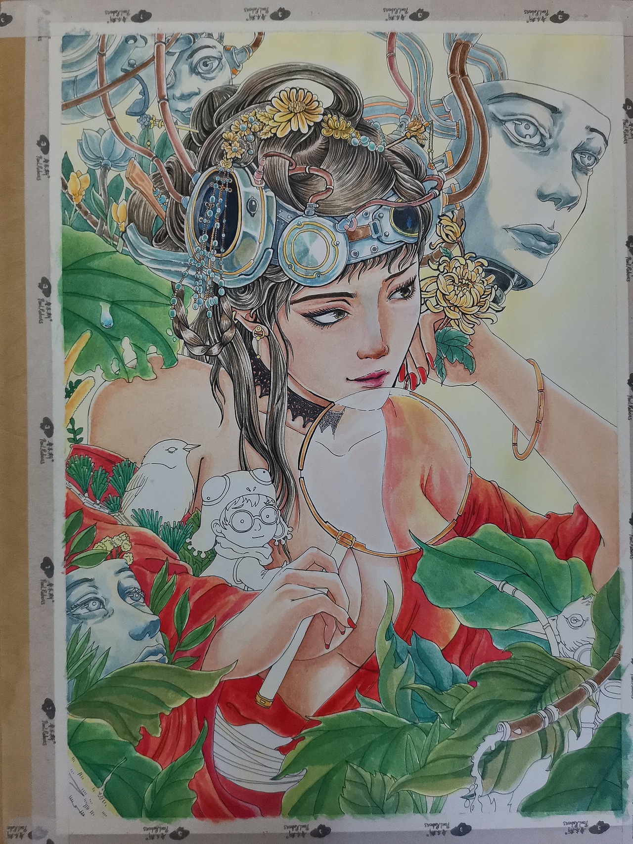 纯手绘-扇子女练习（图ZMzEyNzM0Mjcy） - 绘画 - 站酷设计师花爷爷秦伟原创素材 - 站酷ZCOOL