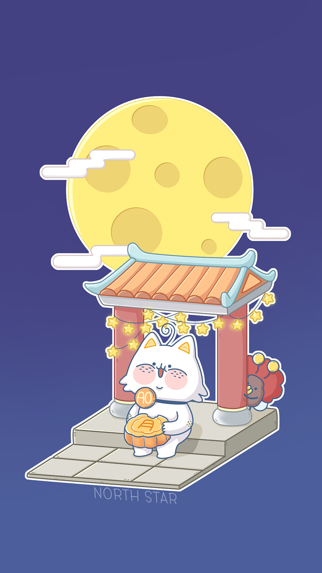 中秋快乐鸭（图ZMTc2Mzg5NzIw） - 新锐潮流插画 - 站酷设计师大白嗷原创素材 - 站酷ZCOOL