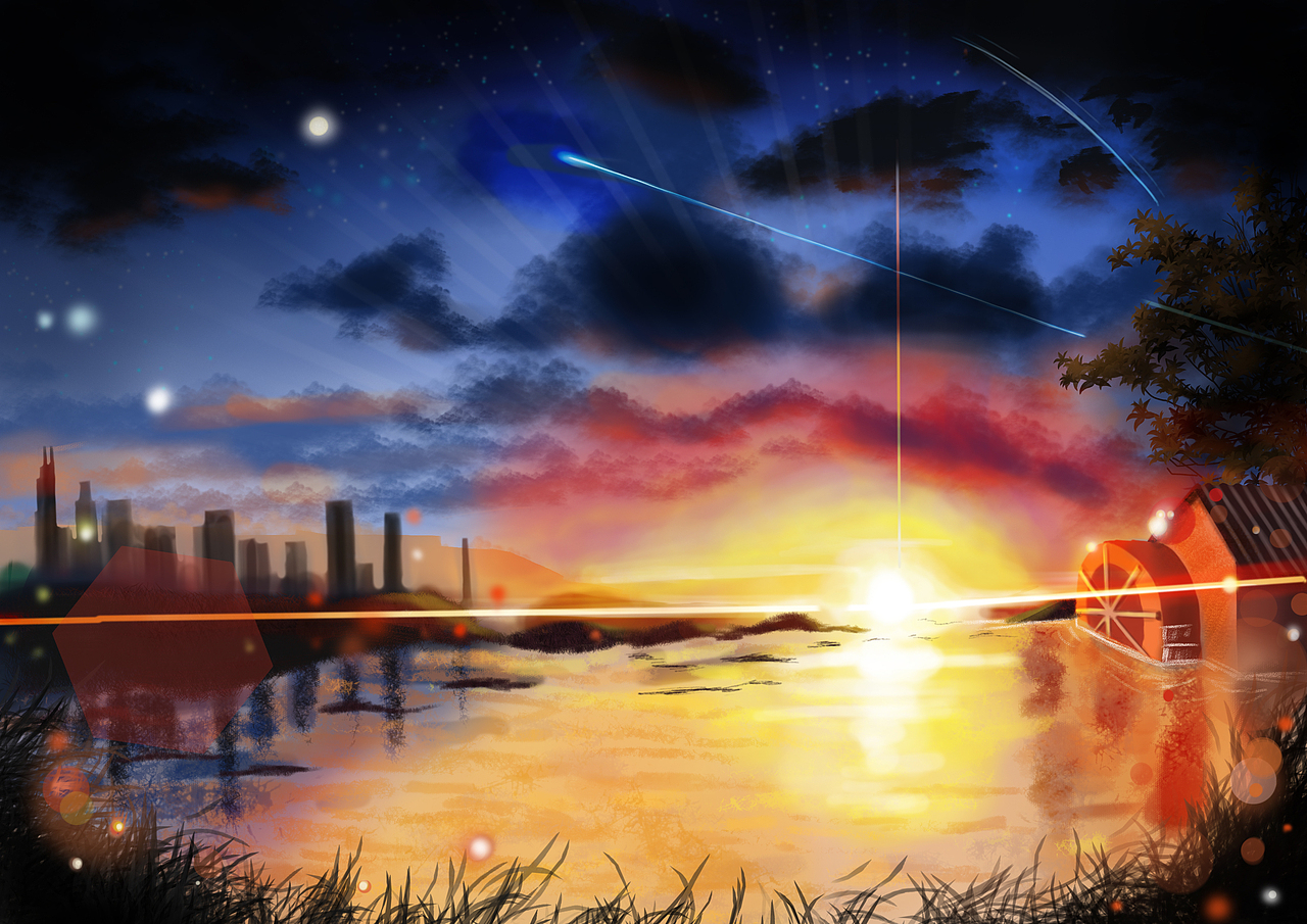 夕阳（图ZMjIzNzM0ODU2） - 创作习作 - 站酷设计师木雪游羽原创素材 - 站酷ZCOOL
