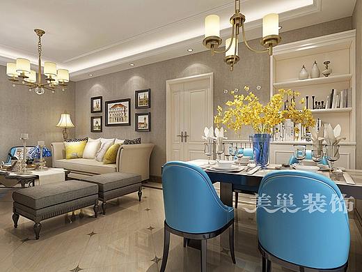 郑州信保春风十里113平3室2厅装修简欧风格效果图