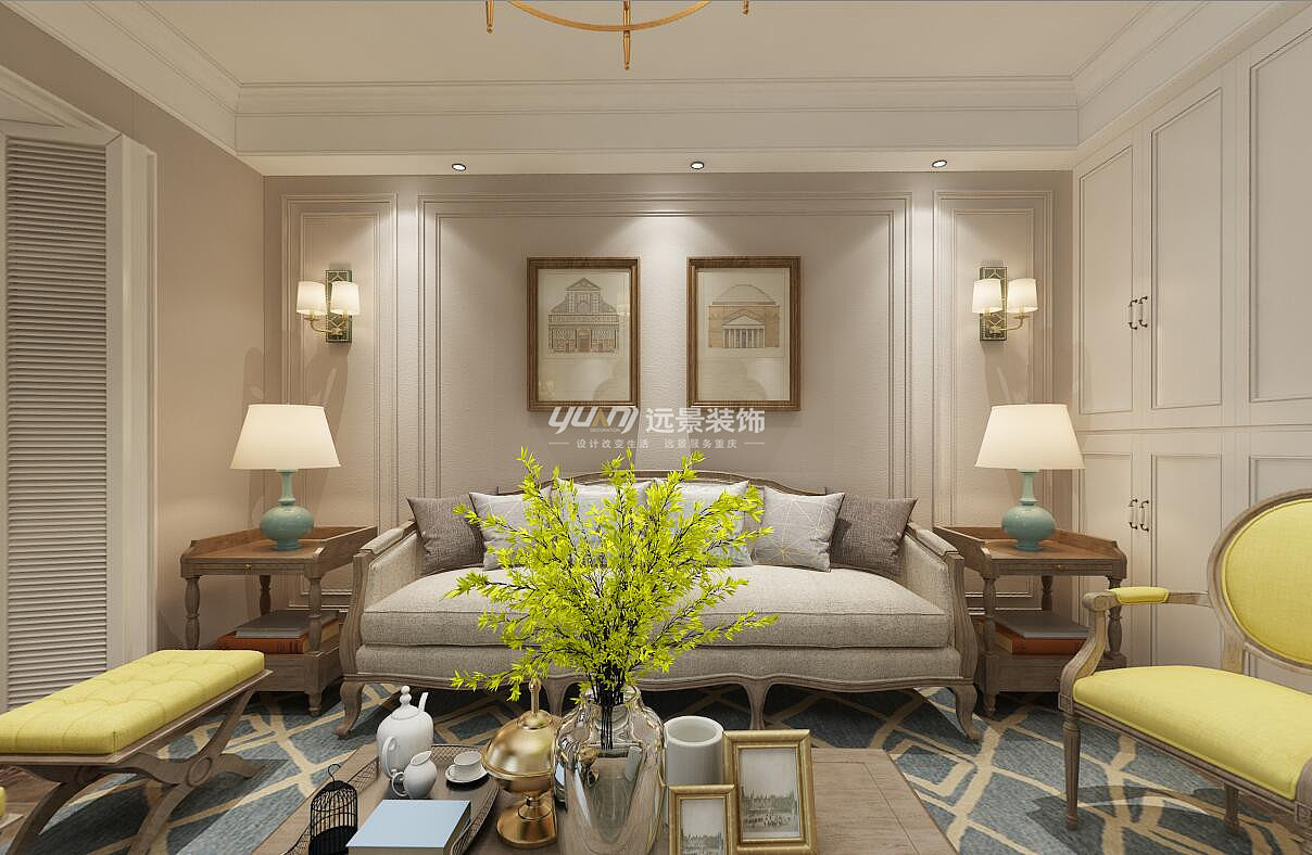 中航翡翠城装修案例效果图-简美风格-重庆远景装饰