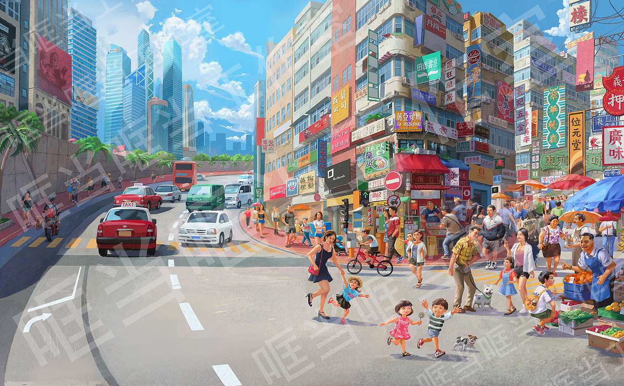 《香港正在说》x美丽中国x纪念祖国70周年(写实风格)