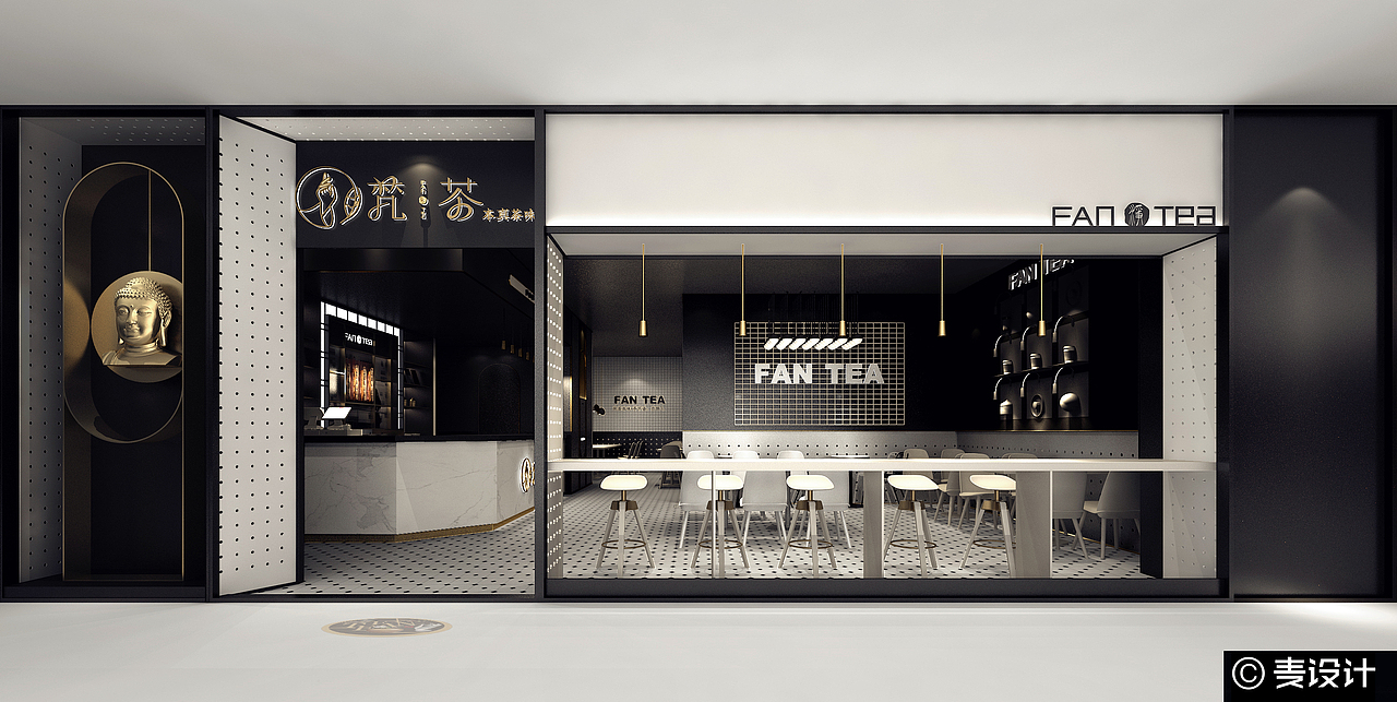 梵茶——奶茶店设计 | 耶兔兽设计 |董青（图ZMTMxNzYyNzUy） - 家装设计 - 站酷设计师董青_耶兔兽设计原创素材 - 站酷ZCOOL