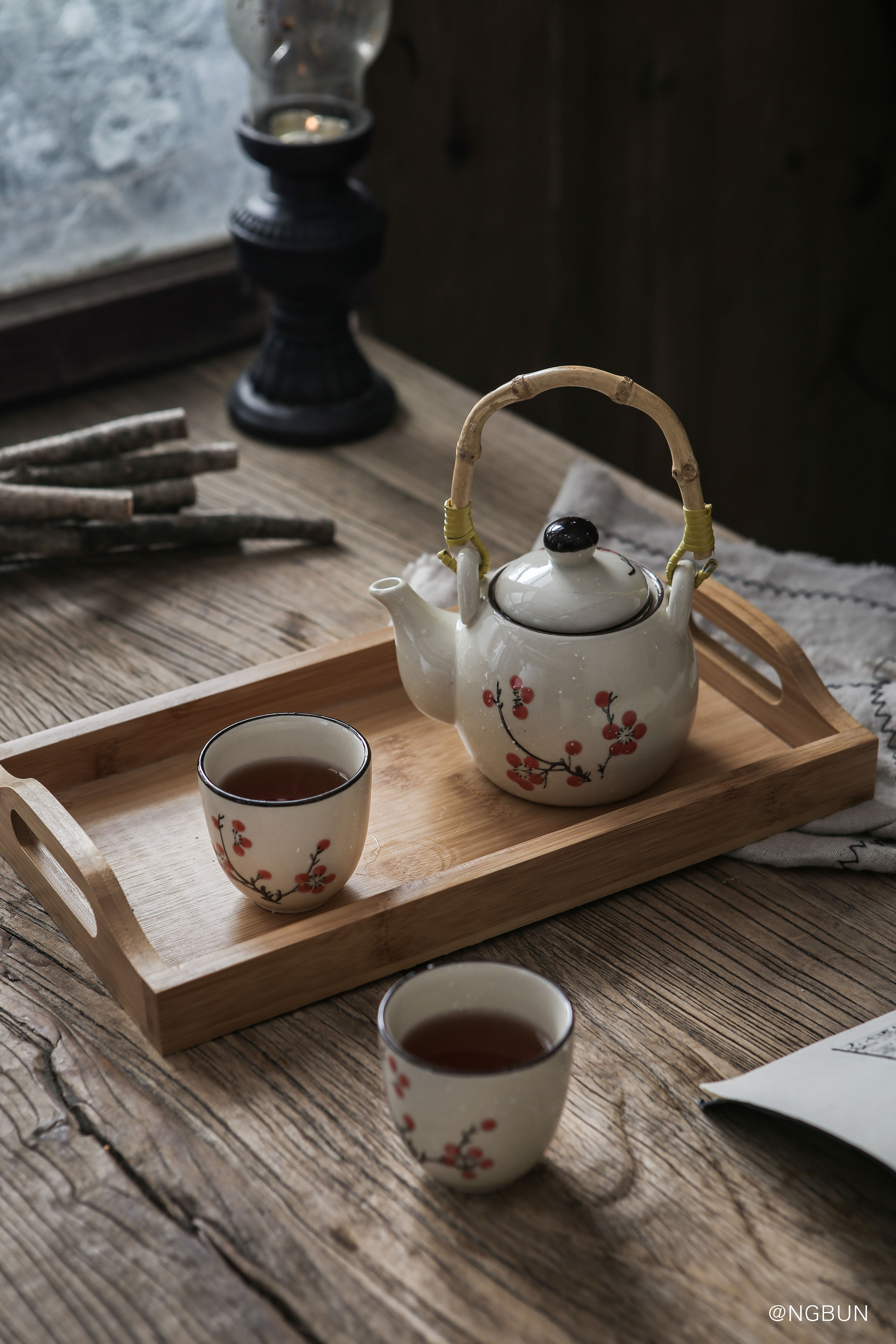 暗调日式茶具套装