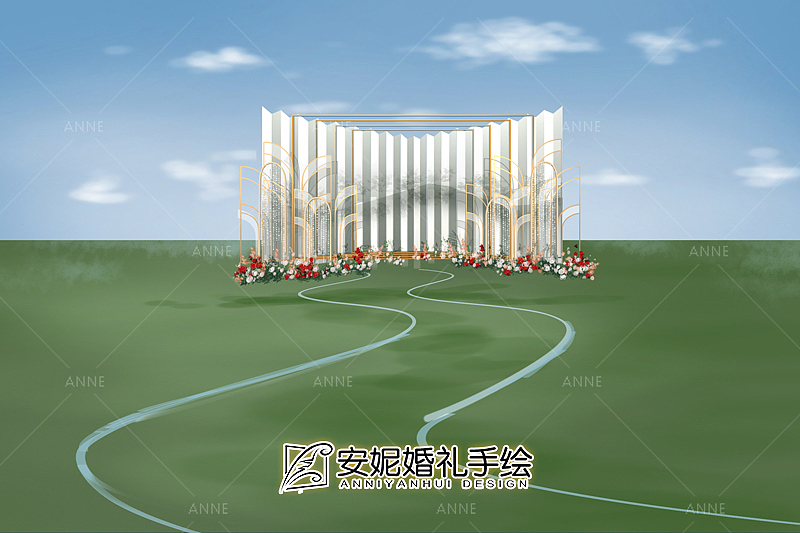 小清新户外主舞台 安妮婚礼手绘（图ZMTUxMTg4MDI4） - 舞台美术 - 站酷设计师安妮婚礼手绘原创素材 - 站酷ZCOOL