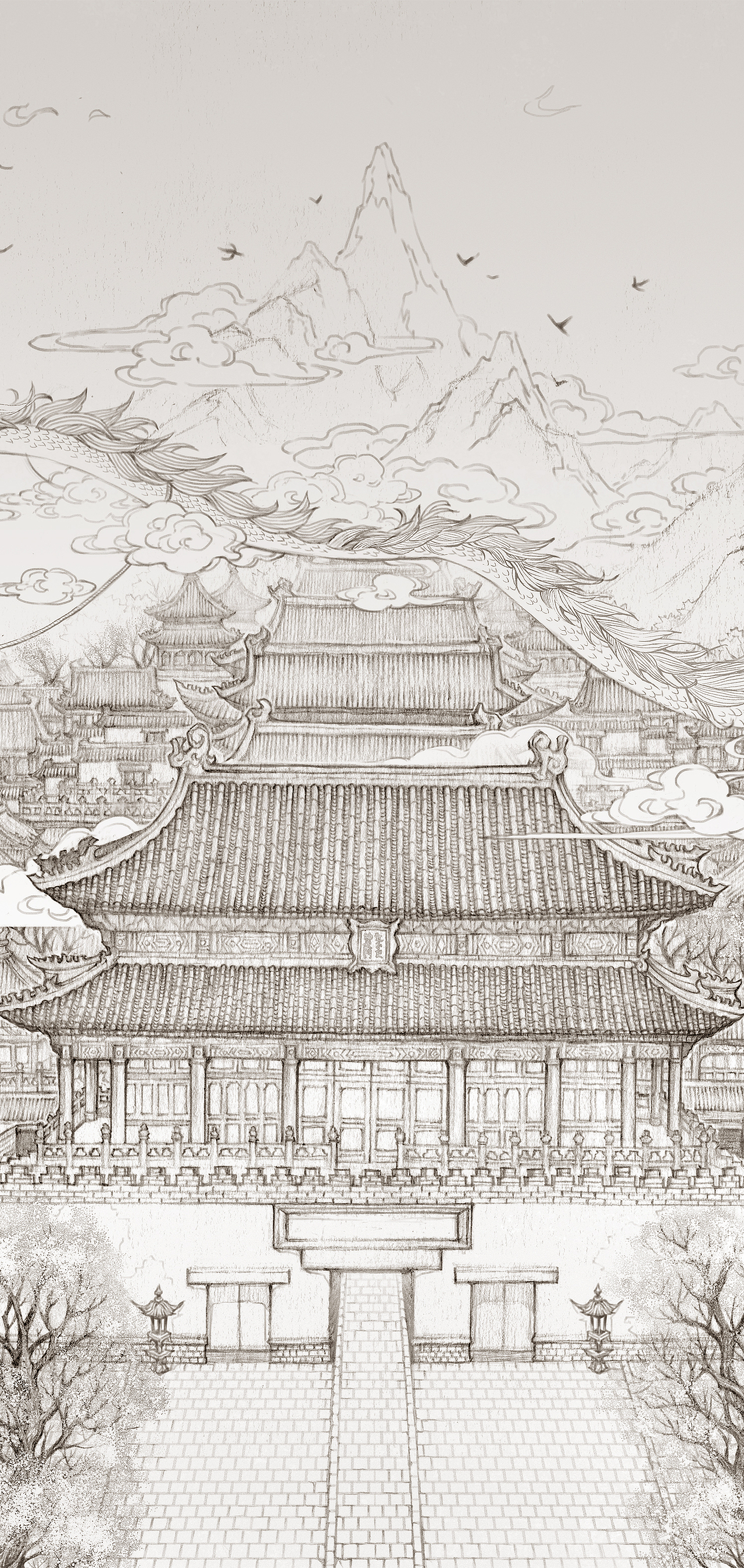 紫禁城线稿（图ZMzEwMzc2NjI4） - 商业插画 - 站酷设计师古戈力1原创素材 - 站酷ZCOOL