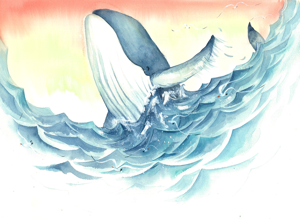 鲸鱼落落（图ZMjE2MzUwMzU2） - 绘本 - 站酷设计师yzxkumo原创素材 - 站酷ZCOOL