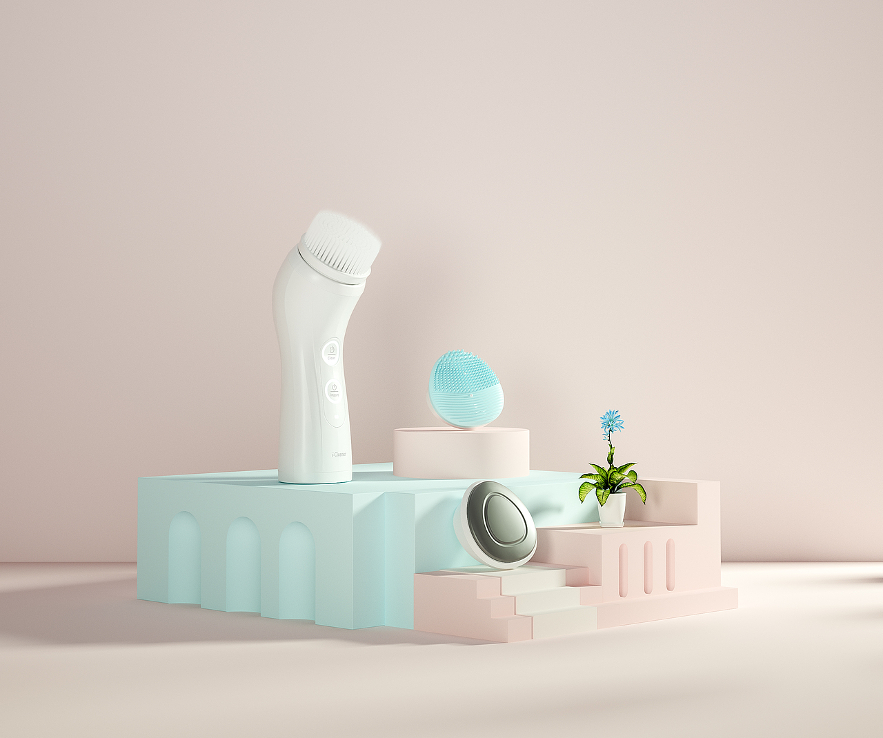 美容仪补水仪产品场景渲染合集