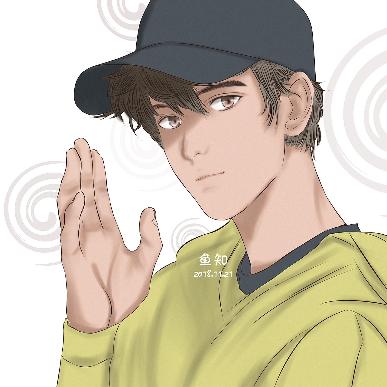 九宫格漫画男生系列画.