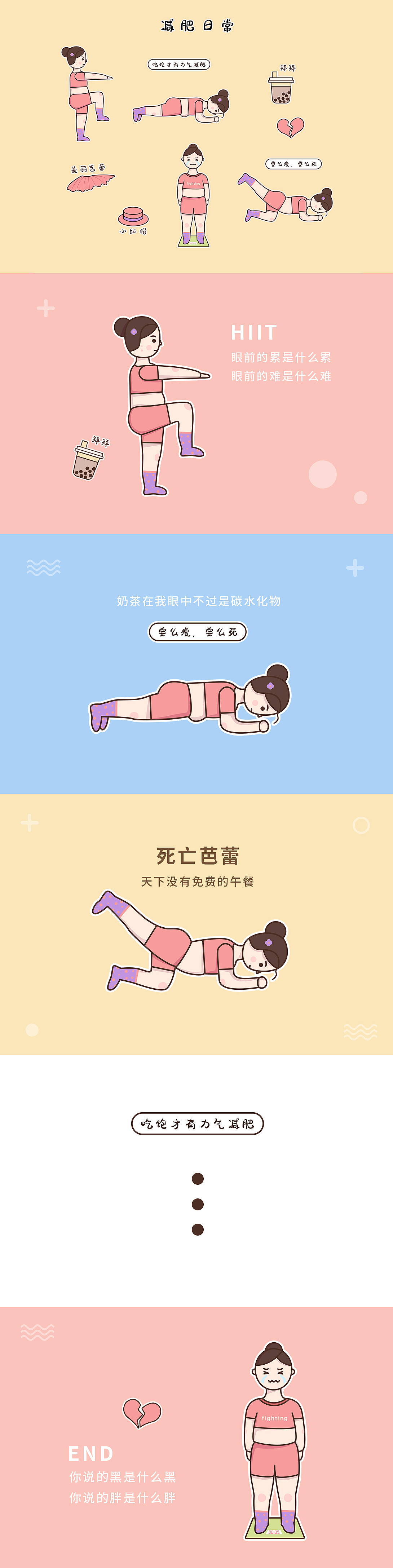 减肥日常（图ZMjA1OTkzNDY0） - 单幅漫画 - 站酷设计师吃不饱的猪原创素材 - 站酷ZCOOL