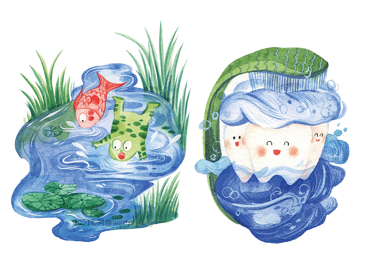 儿童文学作品《爱上一朵云》水彩手绘（图ZMjU2MDI4NjY4） - 儿童插画 - 站酷设计师阿修wenzi原创素材 - 站酷ZCOOL