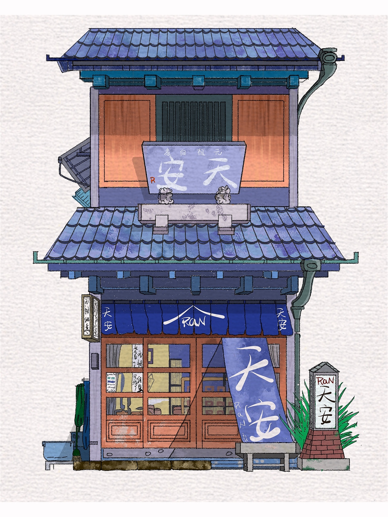 用Procreate画《东京老铺》封面（图ZMjU3NzQyMDIw） - 创作习作 - 站酷设计师瘦不由己原创素材 - 站酷ZCOOL