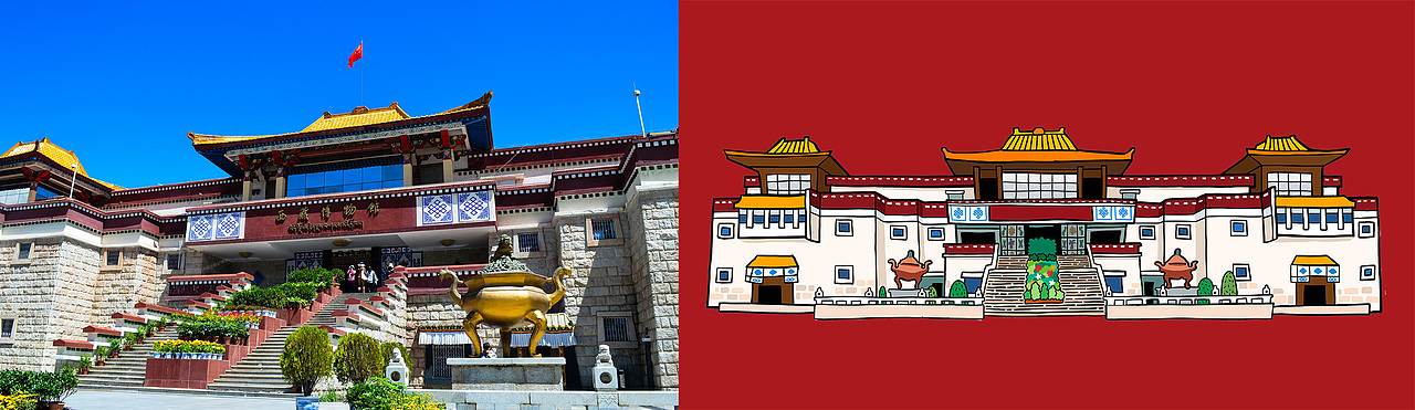 西藏风景画（图ZMTExMjk2Nzg4） - 商业插画 - 站酷设计师沈三寿原创素材 - 站酷ZCOOL